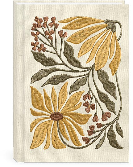 Sunflower Embroidered Fabric Journal