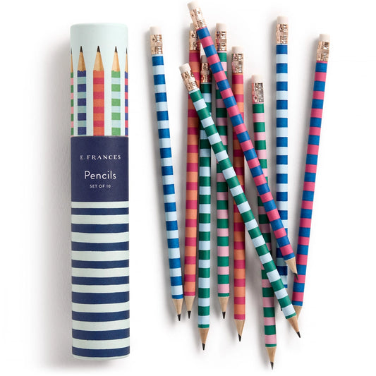 Varsity Stripes Set of 10 Pencils
