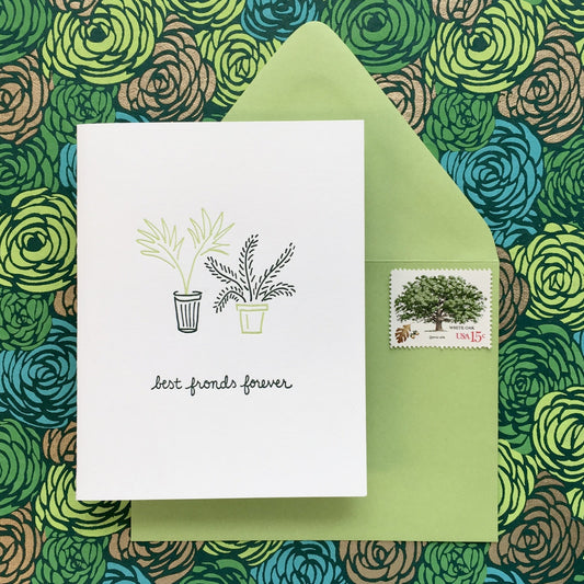 best fronds forever - letterpress greeting card