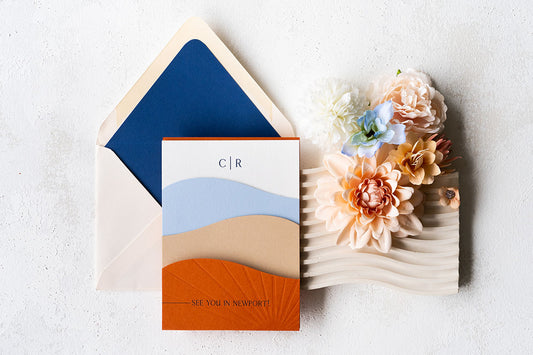 Coastal wedding invitation suite