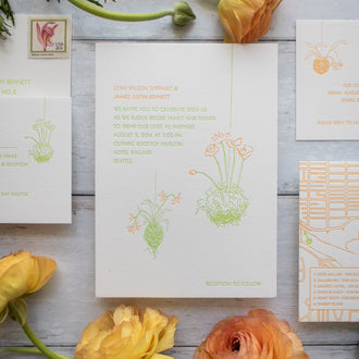 Bespoke modern wedding invitation 