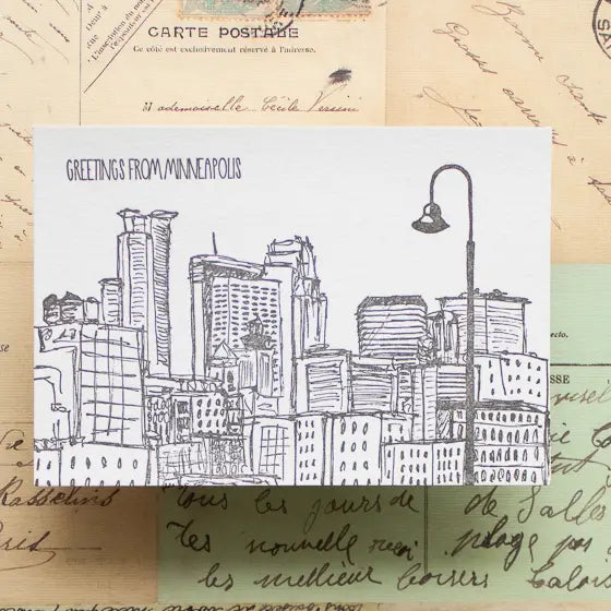 Minneapolis Letterpress Postcard Pack