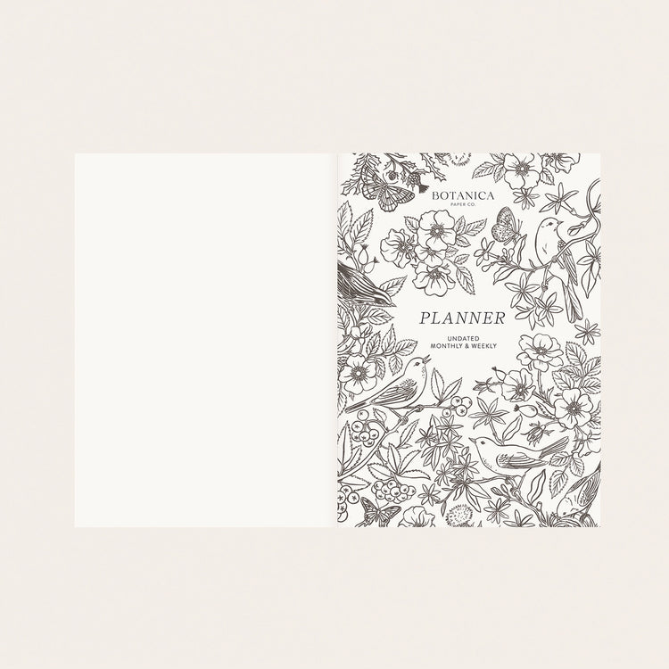 Song Birds Linen-Bound Undated Planner